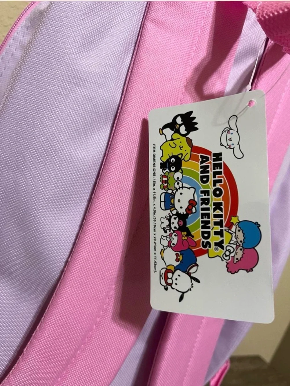 Sanrio Pastel Pink Rainbow Character Backpack